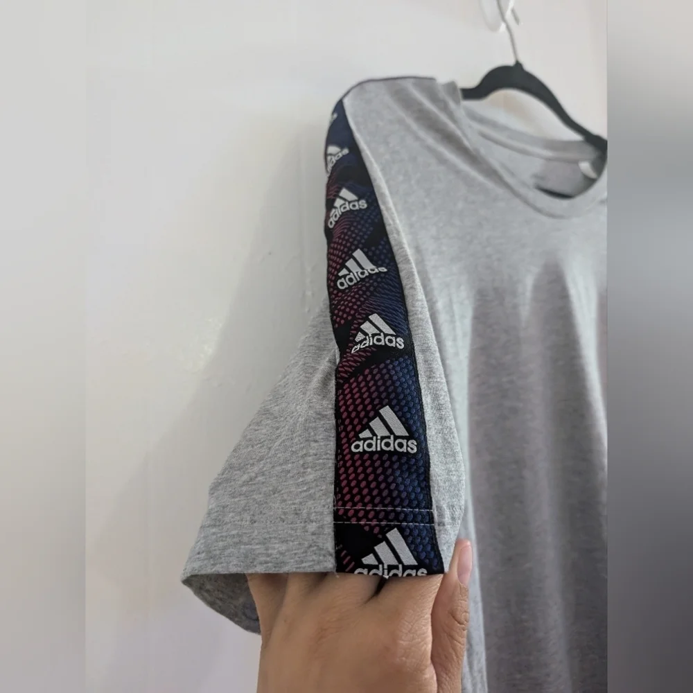 Adidas Gray Short Sleeve Tee with Iconic Logo